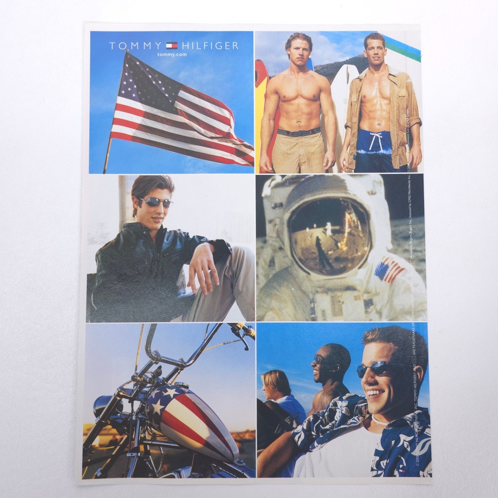 Tommy Cologne Print Ad American Pride Flag Hilfiger Vintage Advertising Y2K